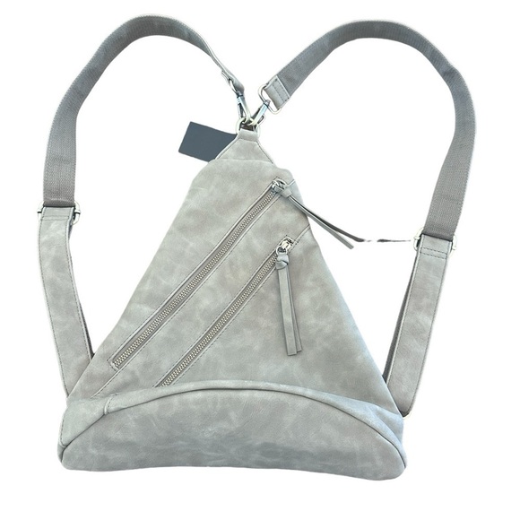 Joy Susan Tan Triangular Backpack with Adjustable Straps NWT - Picture 4 of 9